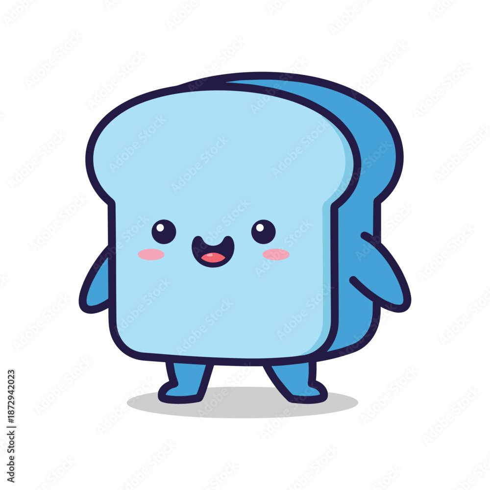 Fototapeta premium Cute Cartoon Bread Character Illustration