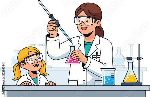 Teacher Demonstrates Science Experiment to Diverse Group of Children Under Large Tree