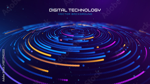 Cyber Big Data Flow Particles Bokeh. Digital Neural Network. Concept of AI Artificial Intelligence Technology Machine Deep Learning. Digital Communication. Science Technology Presentation Vector.