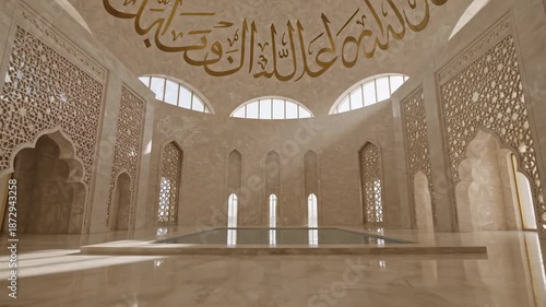 Wallpaper Mural Elegant architecture interior illuminated by sunlight with calligraphy Torontodigital.ca