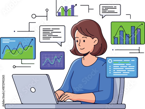 Young girl explores nature observing insects and plants closely