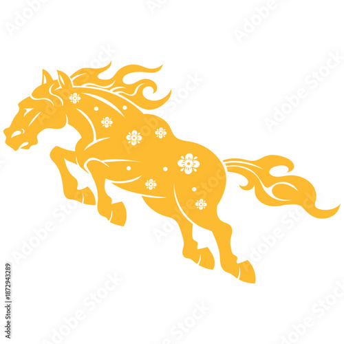 Fire Horse Chinese Lunar New Year Vector Illustration