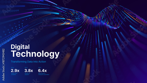 Big Data Flow AI Dots Particles Background. Digital Neural Network. Concept of Artificial Intelligence Technology Machine Deep Learning. Digital Communication. Science Technology Vector.