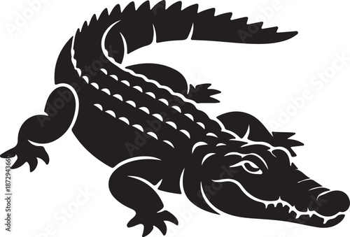 A wild reptile crocodile and green dragon are isolated on a white background with a small gecko, lizard, and alligator