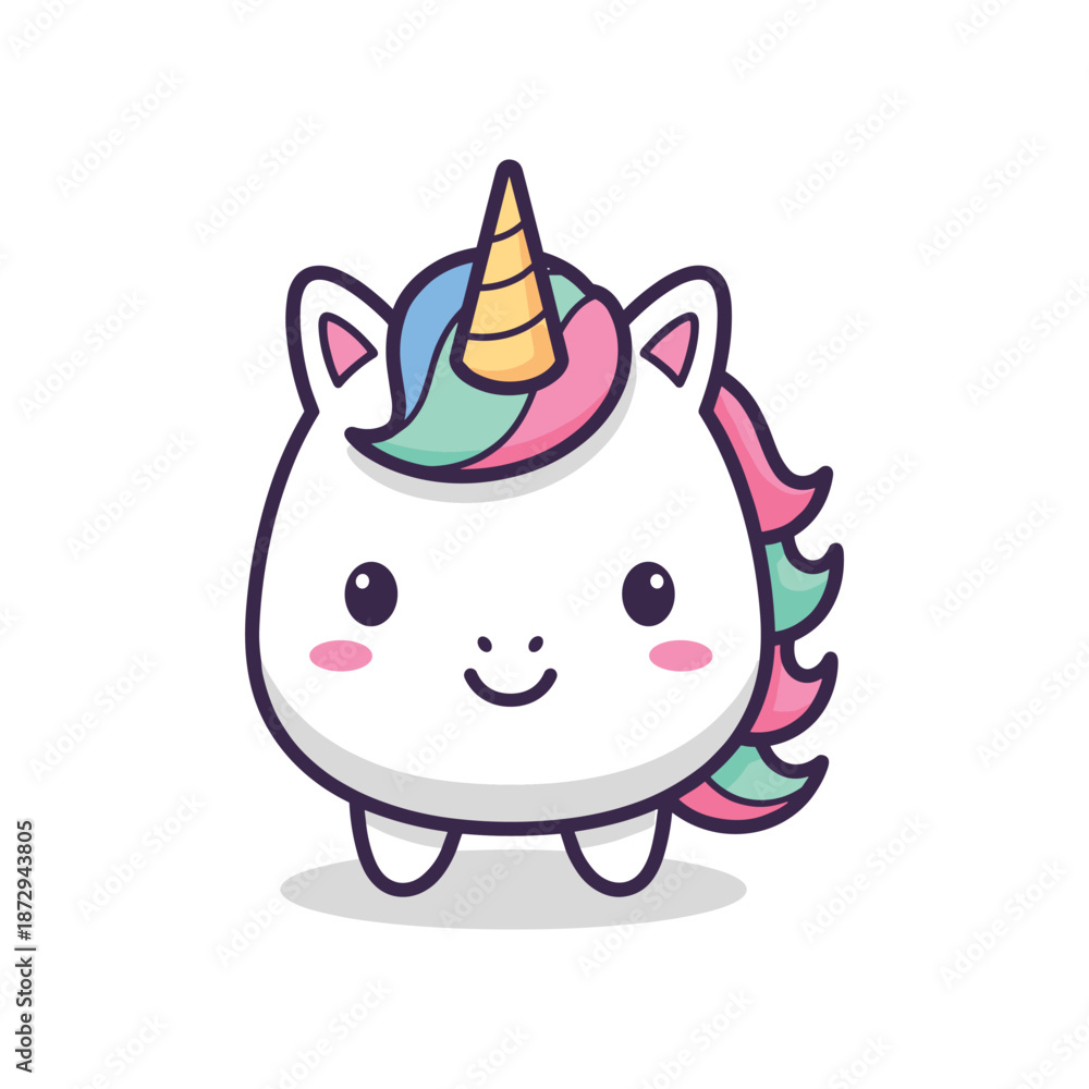 Fototapeta premium Adorable Cartoon Unicorn Illustration