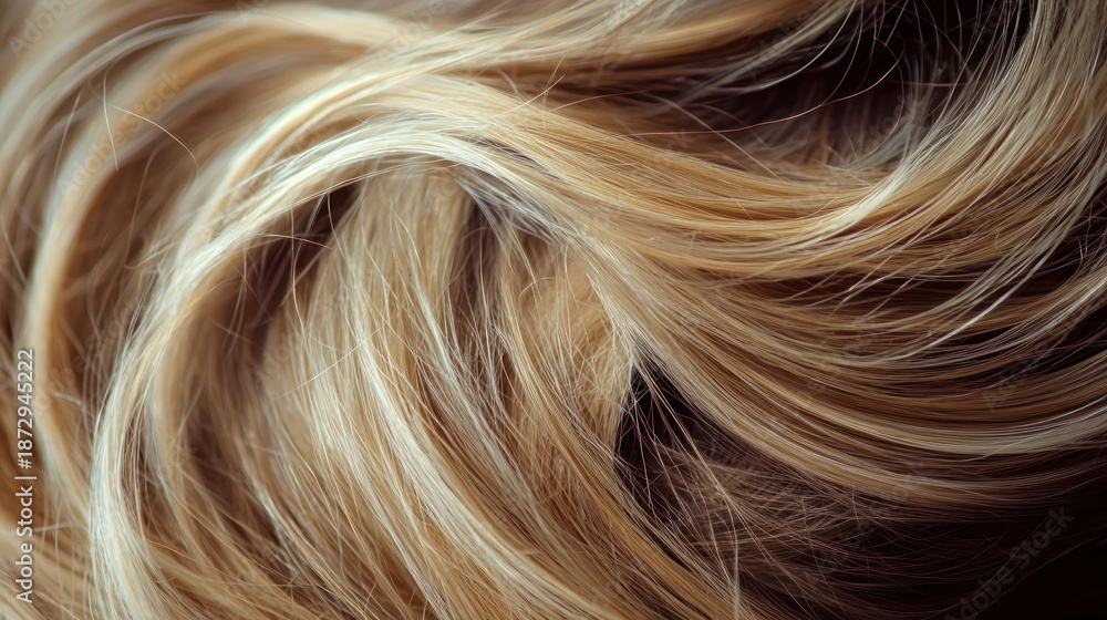 Naklejka premium Blonde hair in a spiral motion.