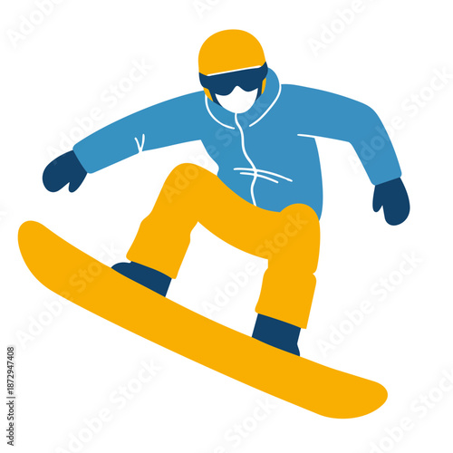 Snowboarder minimal flat design