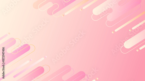 淡いピンクの近未来メンフィス風フレーム背景　余白のある抽象デザイン