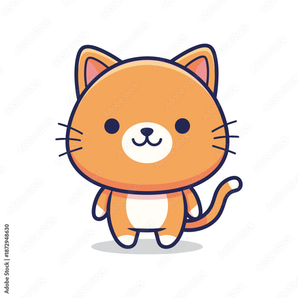 Obraz premium Adorable Cartoon Cat Illustration