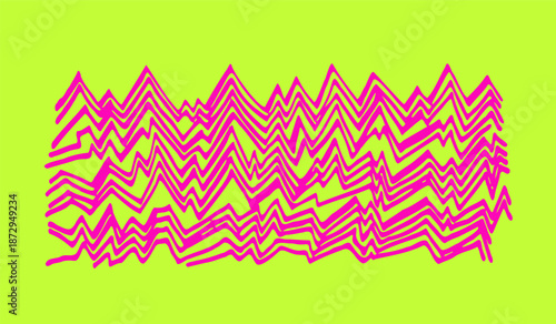 Bright, curved lines on a colored background. Hand-drawn bold wavy and swirling brush strokes in grunge style. Simple children's vector doodles and squiggles. Vector.