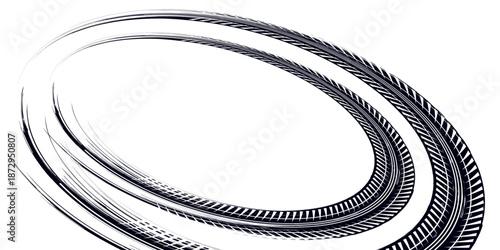 Tire track. Car, bike, motorcycle tyre mark with grunge effect isolated on white background.