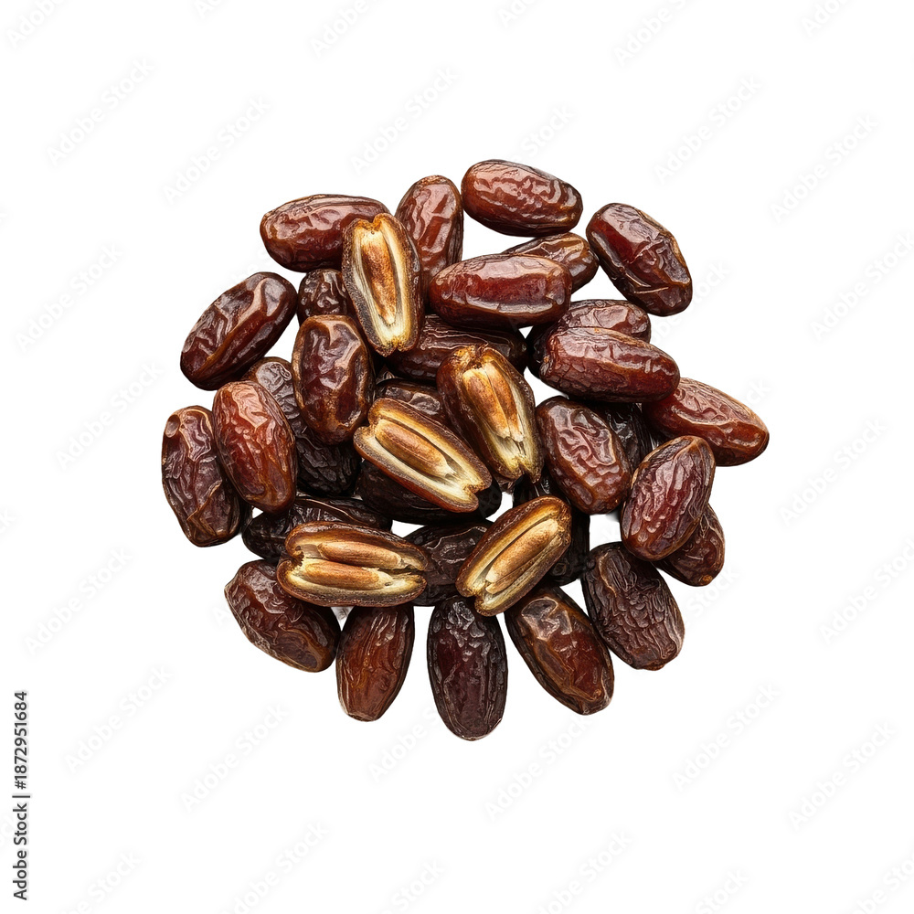 Obraz premium Pile Dates Black Background Top View