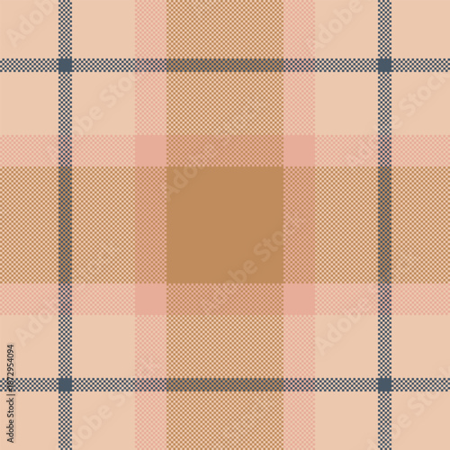 Inspiration background vector tartan, girly plaid seamless textile. Infinity pattern fabric texture check in orange and light colors.