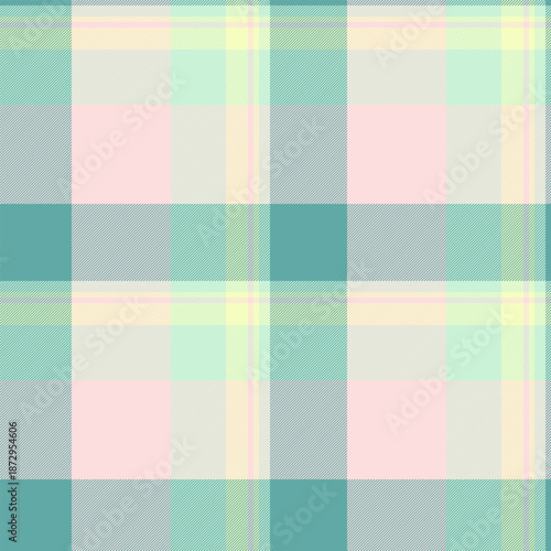 Order seamless pattern tartan, multicolor fabric background check. Warmth vector textile texture plaid in light and teal colors.