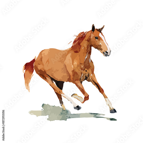 Dynamic Galloping Horse Vector Art Illustration Equestrian Power.
