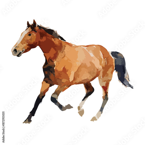 Dynamic Galloping Horse Vector Illustration.