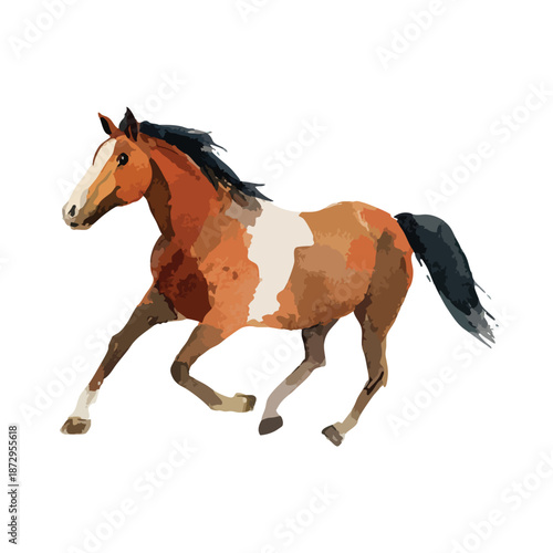 Dynamic Running Horse Vector Illustration 1.