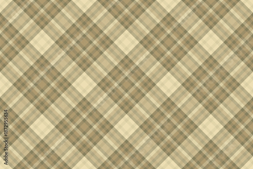 Seventies texture check fabric, customizable background tartan textile. Quality seamless vector pattern plaid in light and yellow colors.