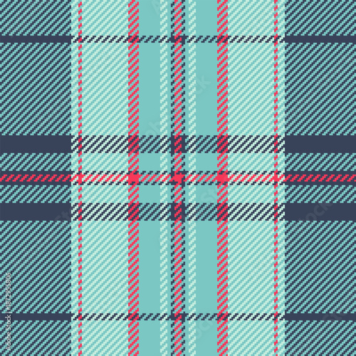 Conceptual fabric pattern check, living room background textile vector. Endless texture tartan plaid seamless in teal and blue colors.