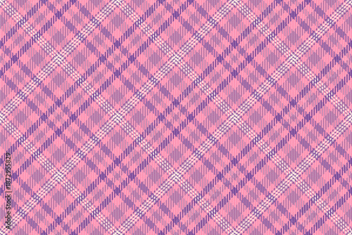 Detailed pink and purple plaid textile pattern. A warm and comforting fabric design, evokes tradition, craft, and cozy vibes. Great for backgrounds, design elements, or textures.