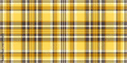 Buffalo seamless fabric check, self pattern textile vector. Pyjamas tartan plaid texture background in mustard and dark colors.