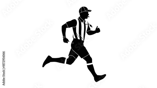 Black silhouette vector illustration of a fit woman and girl in action sports including running, jumping, and dancing for fitness