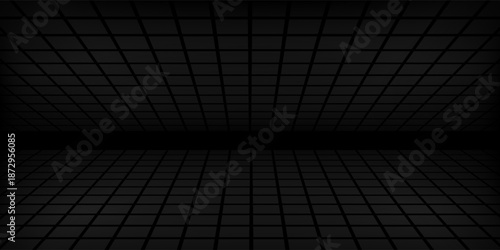 Abstract tiled background with perspective in black colors.eps 10.