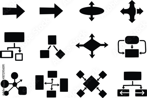 Vector arrows and connectors set