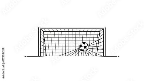 Goal Achieved: The perfect moment captured, a soccer ball nestled in the net, signifying victory and precision in the sport.