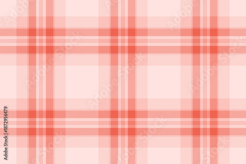Carpet textile check plaid, pastel pattern vector background. Chequered seamless fabric tartan texture in red and misty rose colors.