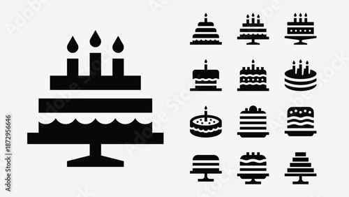 Cake and Dessert Icon Set