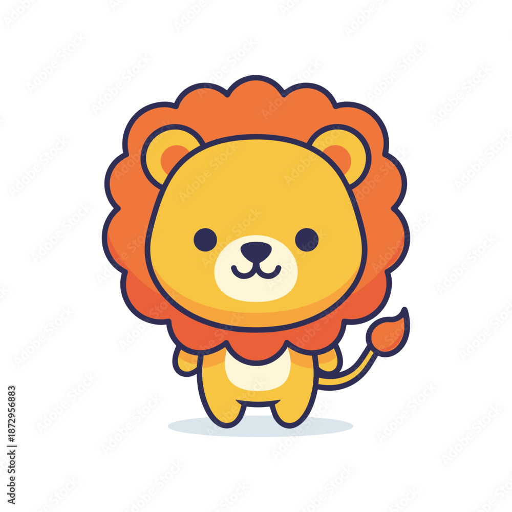 Fototapeta premium Adorable Cartoon Lion Illustration