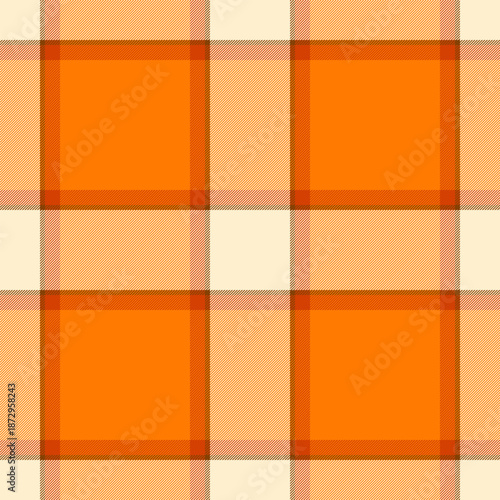 Sparse textile tartan plaid, glamor texture check fabric. Order background vector seamless pattern in bright and blanched almond colors.