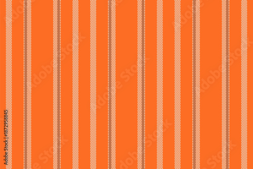 Lotif vector pattern vertical, packaging stripe seamless texture. Oatin background textile lines fabric in orange and white colors.