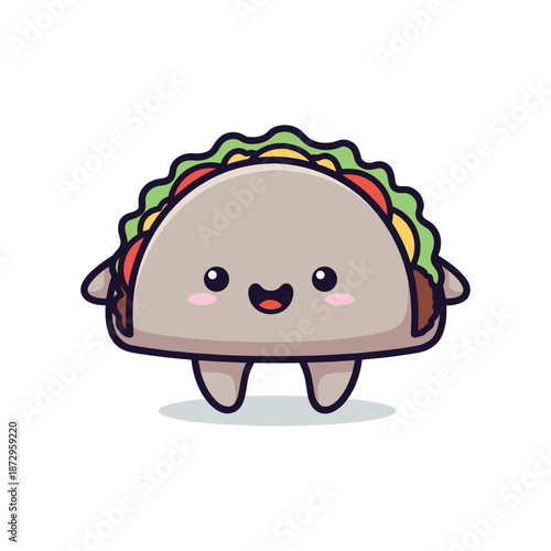 Cute Cartoon Taco Character Illustration