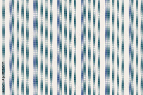Formal vertical fabric texture, selection vector seamless lines. Paint stripe pattern textile background in white and cyan colors.