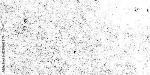 Black and white Dust overlay distress grungy effect paint. Black and white grunge seamless texture. Dust and scratches grain texture on white and black background.