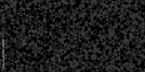 Abstract geometric wall tile and metal cube background triangle wallpaper. Seamless geometric pattern low polygon backdrop background. Gray diamond overlap polygonal background.