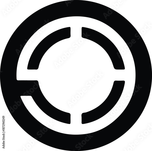 Silhouette Abstract target symbol with concentric circles and modern geometric design illustration vector