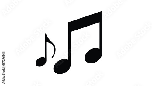 Simple black musical eighth note symbols grouped together representing basic music notation elements for creative sound projects.