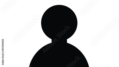 Simple black silhouette icon representing a generic person profile or user avatar 