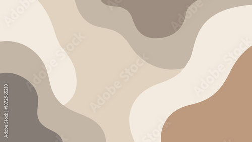 Modern abstract wavy shapes in neutral beige tones