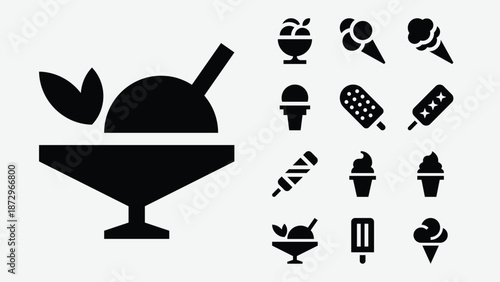 Ice cream icons set