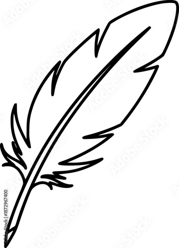 Feather of Ma'at Truth Simple Line Art Vector Icon
