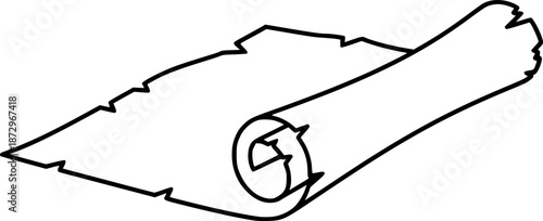 Papyrus Scroll Partially Rolled Simple Flat Vector
