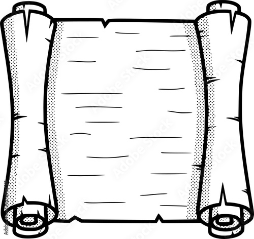 Papyrus Scroll Partially Rolled Simple Flat Vector

