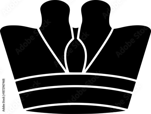 Double Crown Pschent Unity Silhouette Flat Vector Icon
