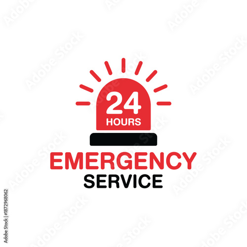 24 Hour Emergency Service Alert Light Icon Design