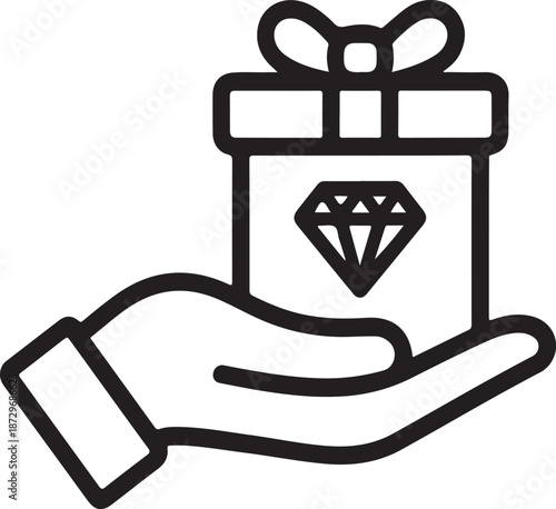 Free gift Symbol mark in filled style