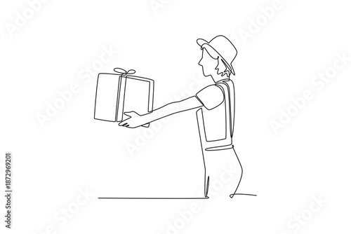 Friends Giving concept. Single line draw design. Vector graphic illustration